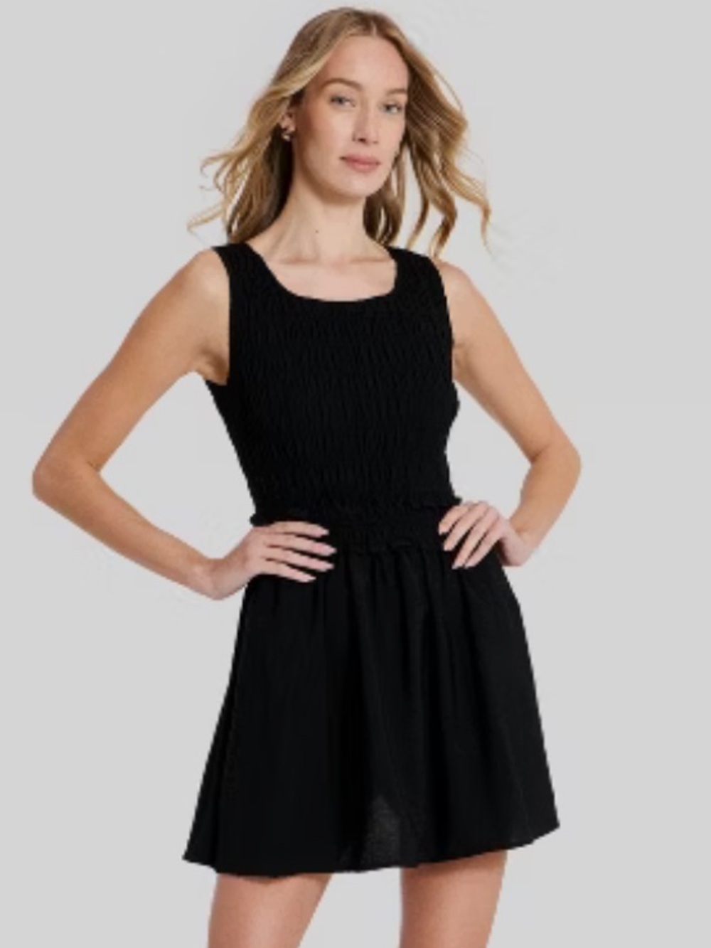 Free People Black,Baby Doll,Boho,Free Flowing Dress,Large